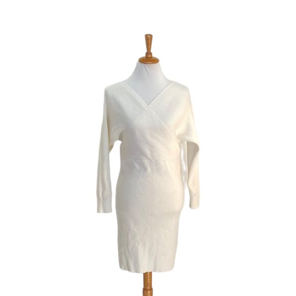 Akira Rib Sweater Dress Cream a size XL Minimalist Quiet Luxury Neutral Corpcore - Picture 2 of 13